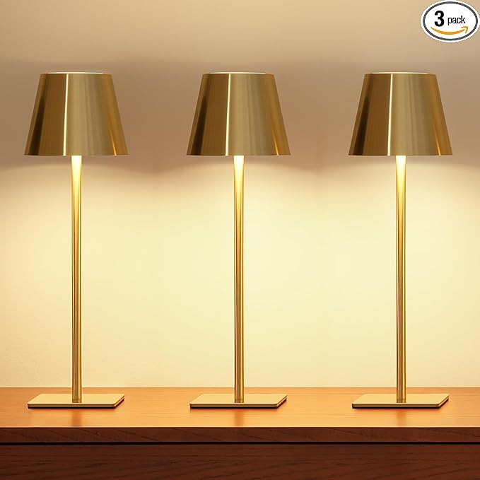 Cordless Table Lamp (Rechargable) - Gold