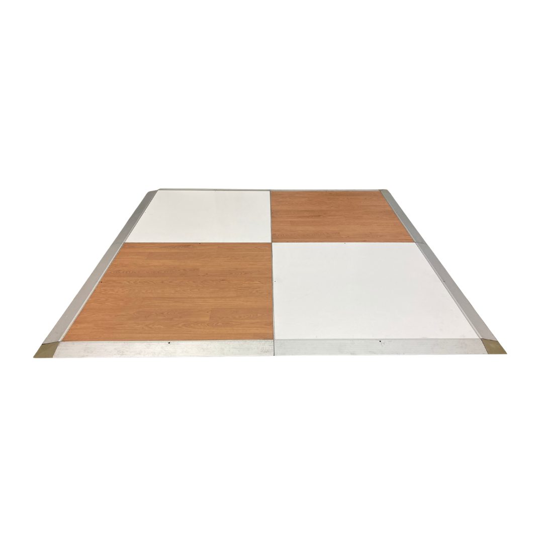 Wood and White Checkered Dance Floor (4x4 pieces)