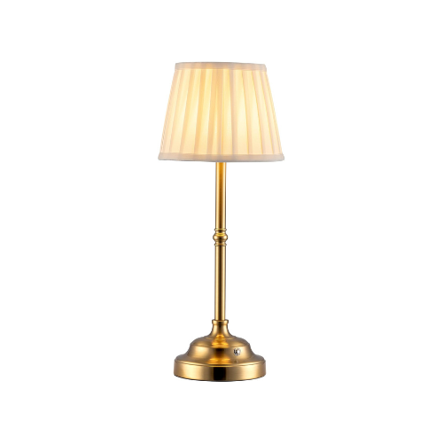 Fabric Shade Cordless Table Lamp (Rechargable) - Bronze