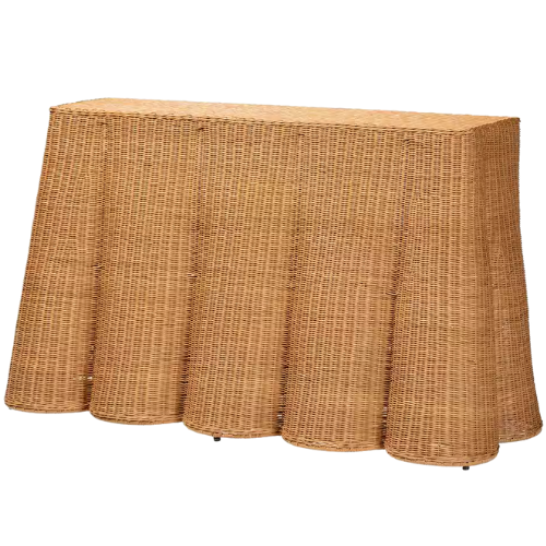 Scalloped Wicker Table